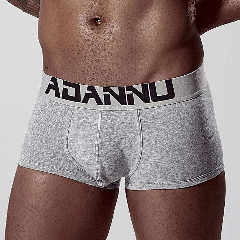 CMENIN Men Underwear Boxer Men's Boxers Male Panties Boxers Breathable Underpants Solid Shorts Cueca Comfortable Homme AD125 - Цвет: AD125-Gray