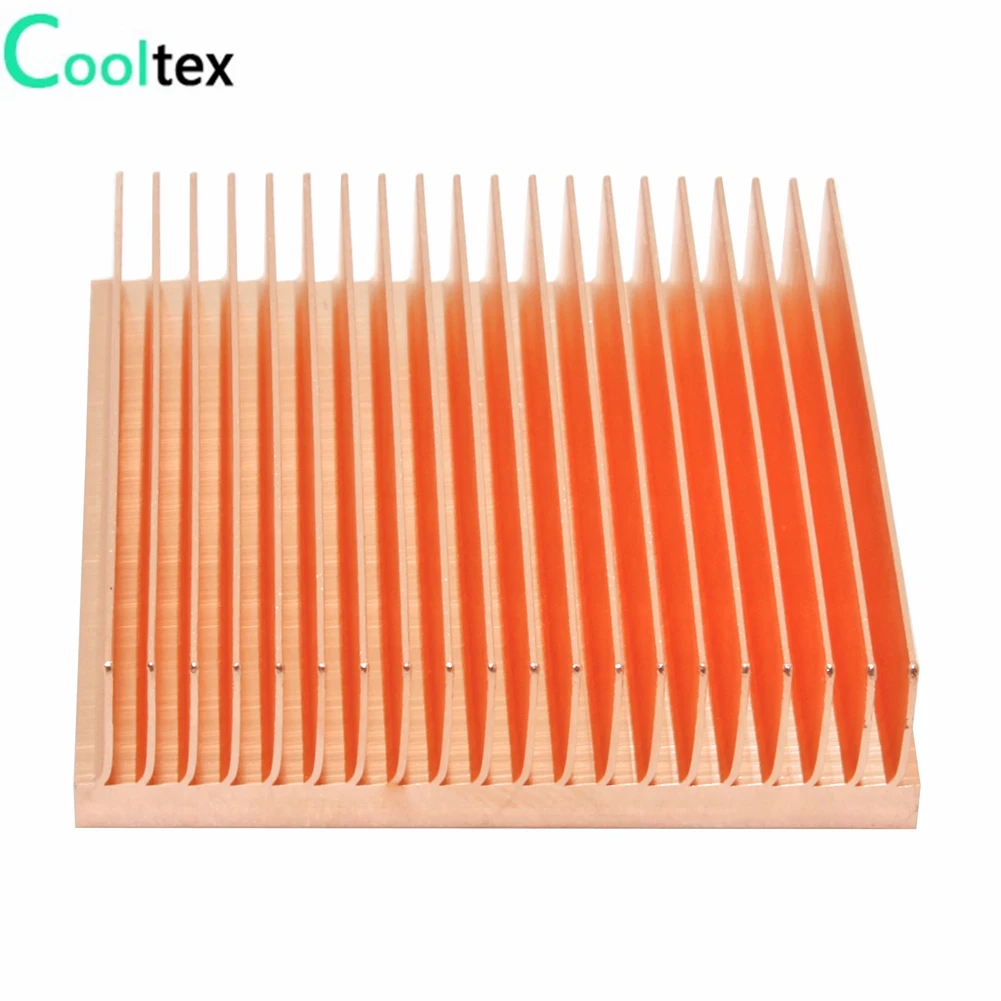 Специальное предложение) Чистый медный радиатор 40x40x10 мм Skiving Fin DIY радиатор для электронного чипа светодиодный IC охлаждающий охладитель