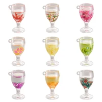 50pcs imitation fruit juice resin pendants mixed color goblet charms diy cute earring necklace bracelet jewelry making accessory