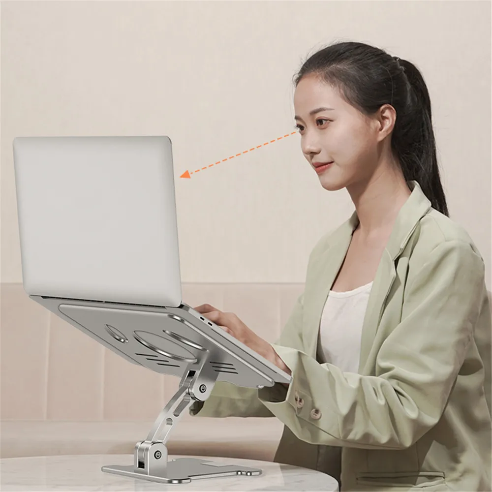 

LOVEBAY Aluminum Laptop Riser Stand Dual Axis Design Height/Angle Adjustable Notebook Holder Tablets Drawing For MacBook iPad