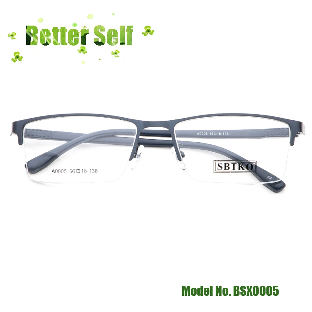Бизнес очки 2020 BSX0005 Мужская стальная оптическая оправа большие прямоугольные