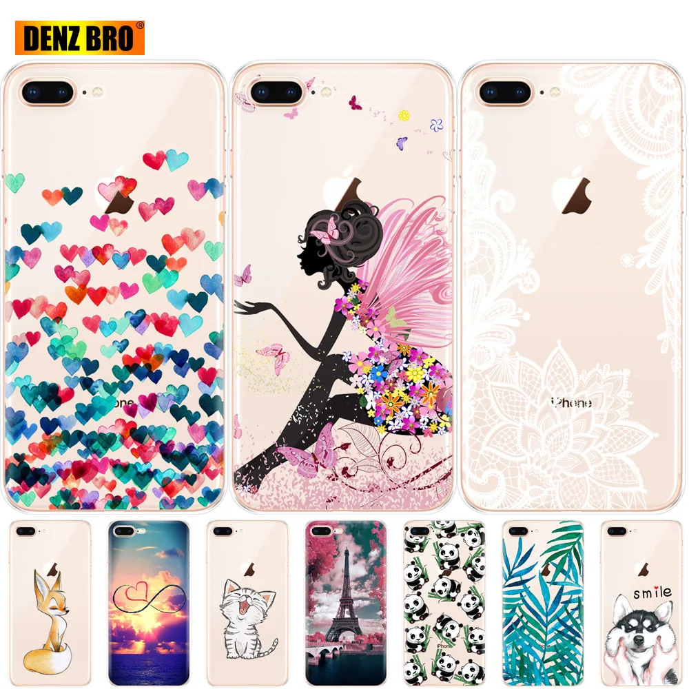 Мягкий чехол для телефона iphone 7 8 plus корпус Apple сумка бампер картина | Мобильные