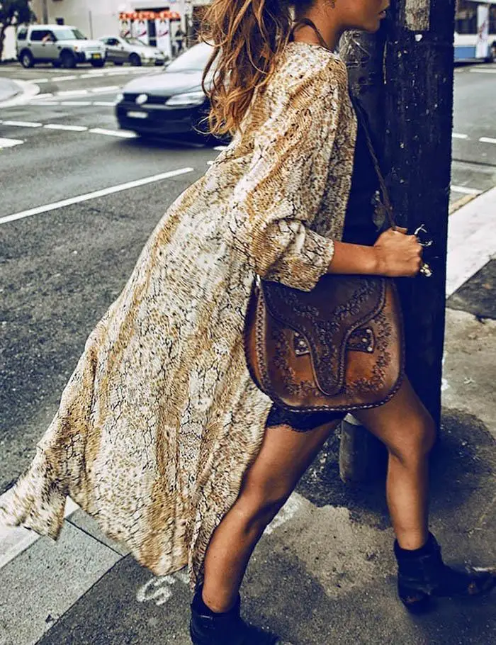 Женский 3/4 рукав пляжная одежда купальник бикини с рисунком длинный кардиган