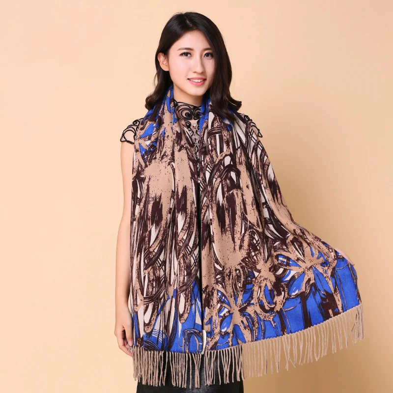 

★Official flagship store in Shanghai story shawl wool cashmere scarf female qiu dong season warm dinner high-end gifts