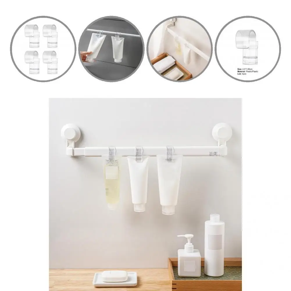 

Компактный 4 шт. привлекательный стабильный водонепроницаемый крюк-Зажим пластиковый крюк-зажим противоскользящий для дома