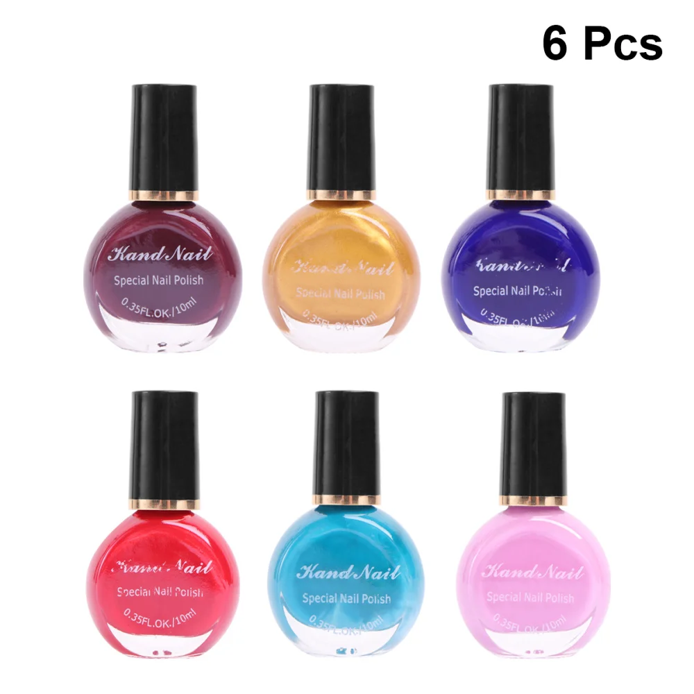 

6Pcs Nail Polish Nail Stamping Art Long-lasting Nail Varnish DIY Printing Polish