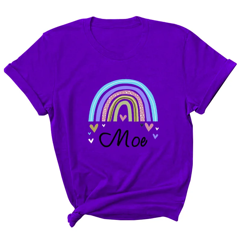 

Rainbow Love Letter Print Women T Shirt Short Sleeve O Neck Loose Women Tshirt Ladies Tee Shirt Tops Clothes Camisetas Mujer