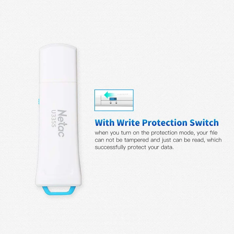 Netac U335S USB флешка флеш накопитель 32 ГБ cle usb 3 0 защита от записи пластиковая карта