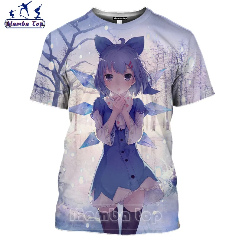 Топ Mamba Touhou футболка с 3D принтом милые Мультяшные мужские футболки круглым