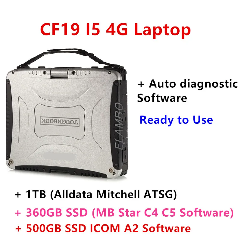 Авто Диагностический ноутбук для Panasonic CF 19 CF19 cf Toughbook используется alldata mb star c4 c5 icom