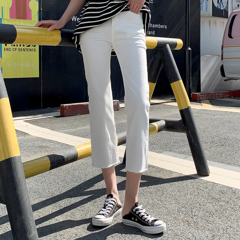 

Stretch small straight tube 2021 spring and summer new Korean chic slim stretch all-match jeans nine-point cigarette pants women