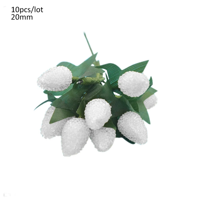 1 Set White Artificial Flower Fruit Stamens Cherry Christmas Plastic Pearl Berries for Birthday DIY Gift Box Decorated Wreaths