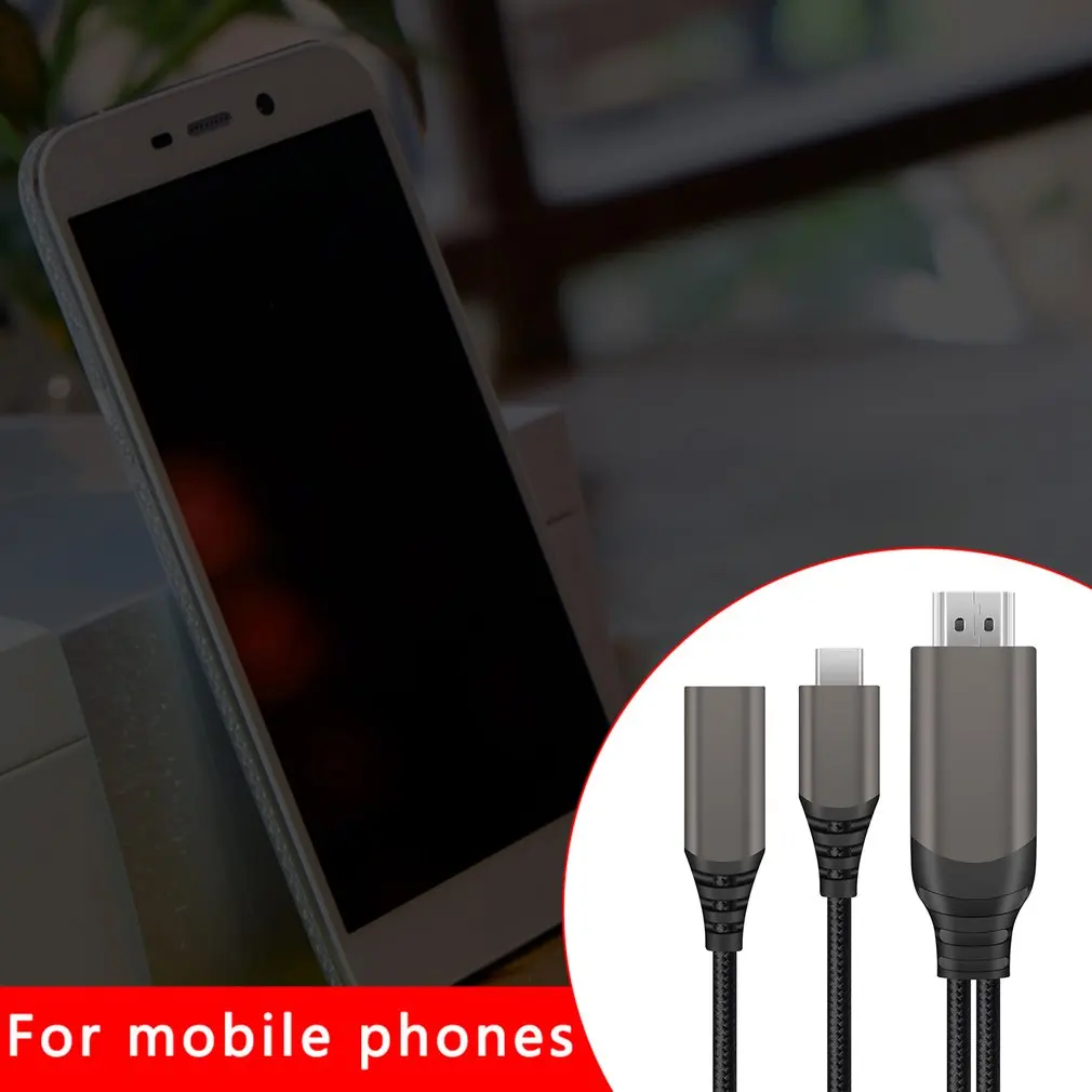 PD USB-C для кабеля HDMI подключение и воспроизведение зеркальное отображение ТВ