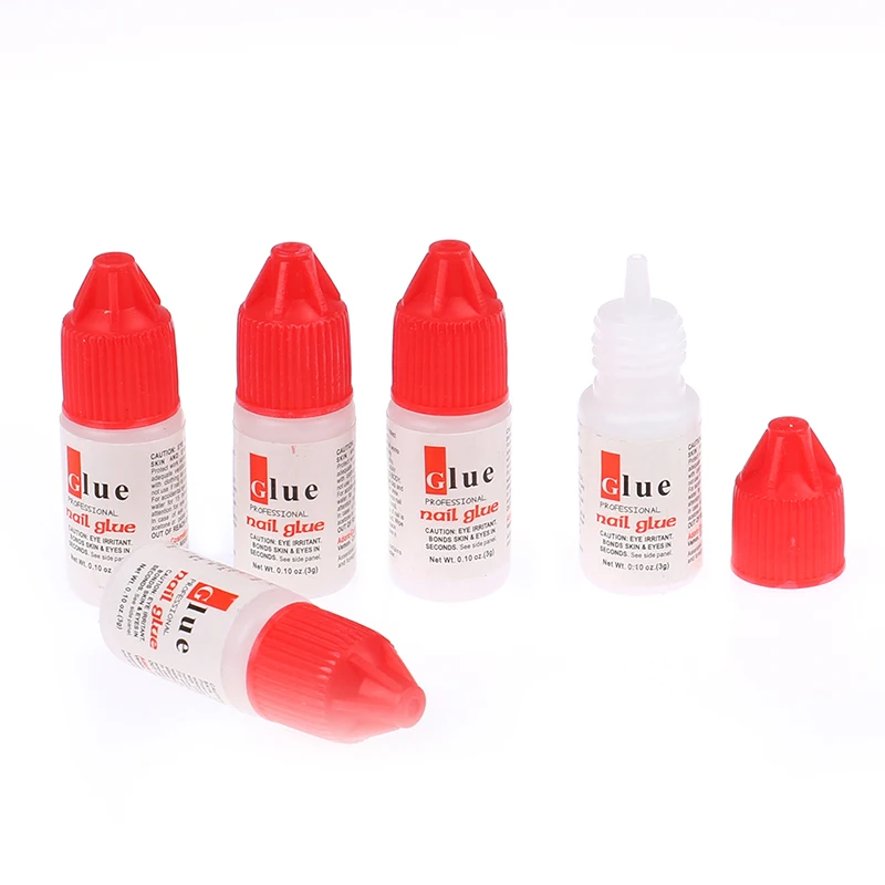 

5 Pcs Nail Art Decoration Adhesive Glue Fast-dry UV/LED Clear Nail Rhinestone DIY Decor Tools
