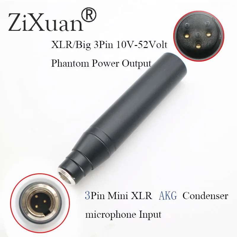 Adaptador de Alta Qualidade de 3 Xlr para Microfone Mini Pinos 4 Macho Condensador Akg Shure Phantom Power 48v Xlr 3 –