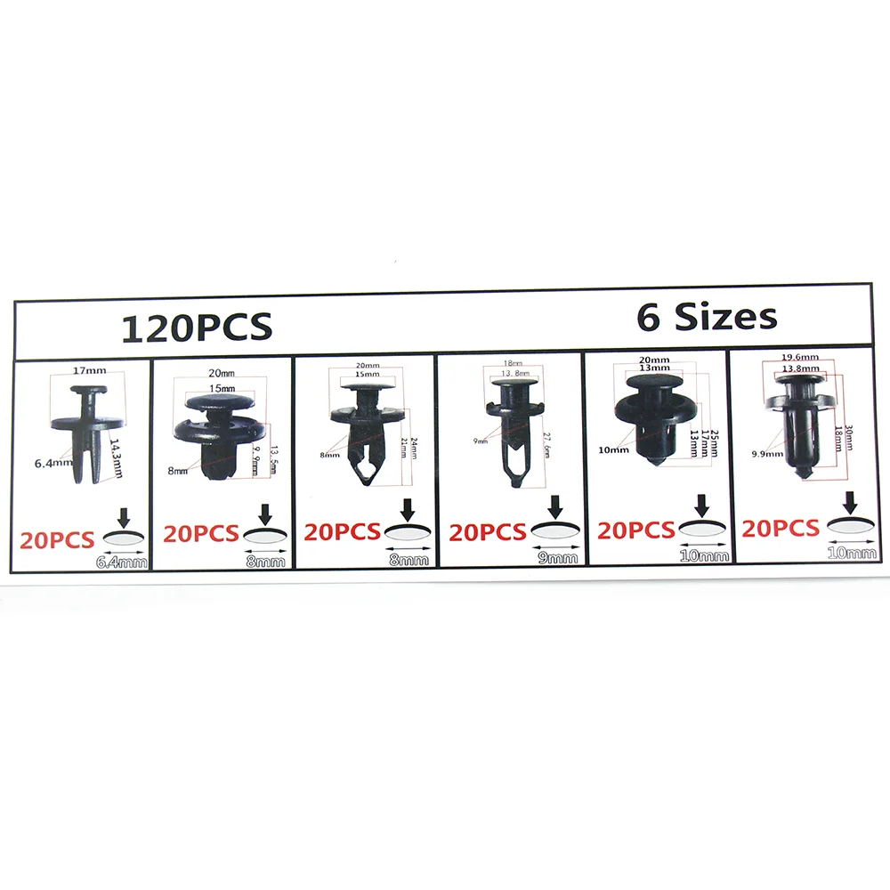 120 шт. автомобильные крепежные заклепки 8/9/10 мм | Автомобили и мотоциклы