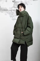 Women Original Design Winter Warm Batwing SLeeve Causal Oversized Short Jacket WT Down Scarf