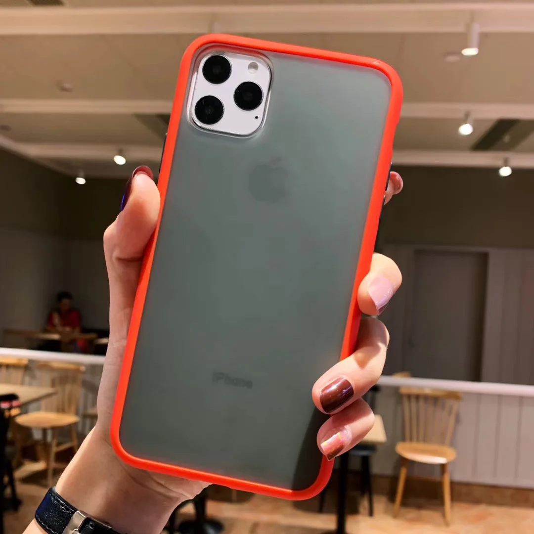 

Simple Solid color Matte Phone Cover Case For Iphone X 11 Pro Xs Max Xr 10 8 7 6 6s Plus Luxury Soft cases Couple Coque Fundas