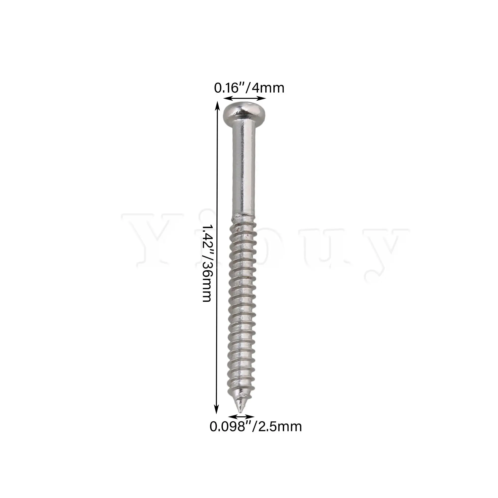 Yibuy 10* GUITAR SCREWS FOR Pickup /CHROME | Спорт и развлечения