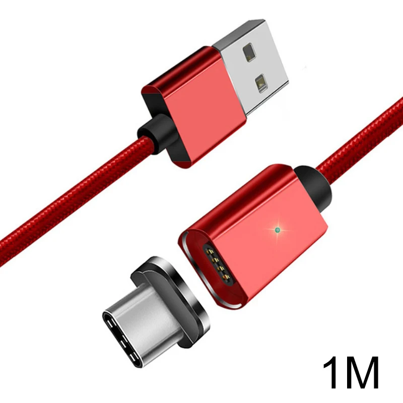Магнитный кабель Essager Micro USB для Xiaomi Mi9 samsung S10 9 8 type C магнитное зарядное устройство USB адаптер type C кабели для мобильных телефонов - Цвет: Type-c 1m red