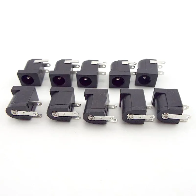 

10pcs DC-005 DC female Power Jack Supply Socket plug Connectors Barrel-Type Right Angle PCB Mount Terminal 5521 5.5x2.1mm