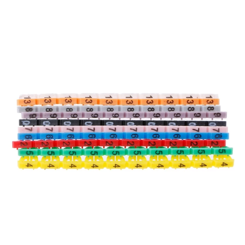 

100Pcs/Set Colorful Numeric Cable Label Mark For RJ45 RJ11 RJ12 Network Cable T21A