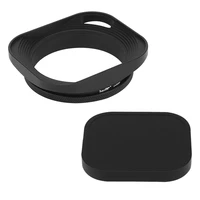 haoge 55mm square metal screw in lens hood hollow out designedcap for leica rangefinder camera with 55mm e55 filter thread lens