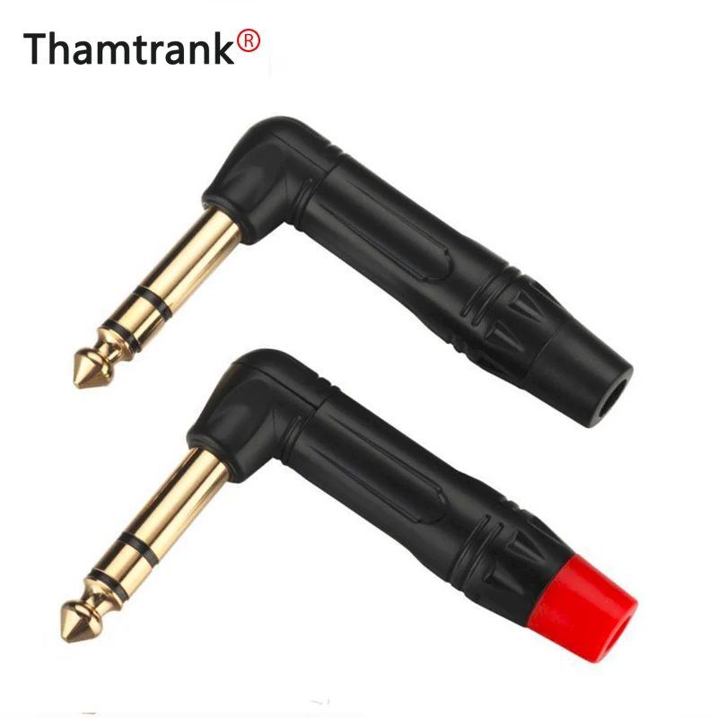 2 шт./лот прямоугольный разъем 6 35 мм 3-полюсный стерео Штекерный с позолоченным