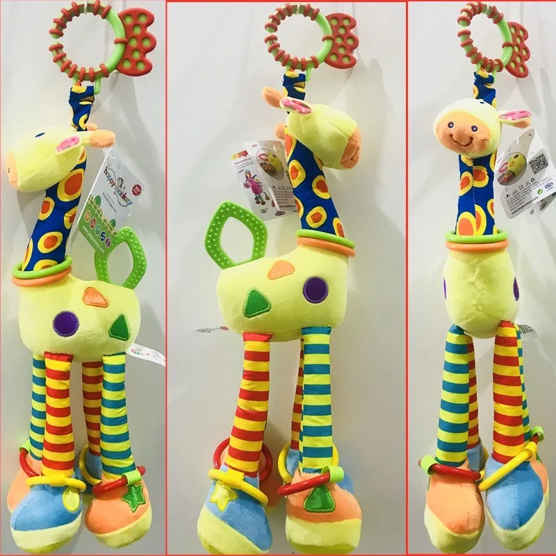 Детские плюшевые погремушки Мультяшные наручники с жирафом игрушки ручками для