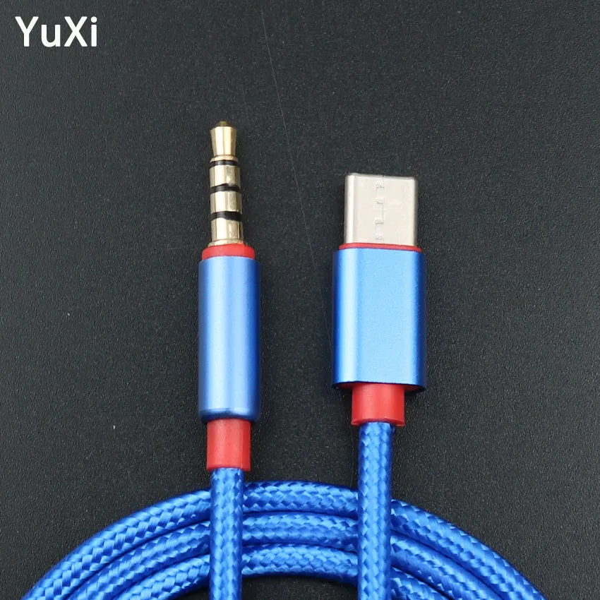 

YuXi USB Type C Audio Cable Type-C Male to 3.5mm Male Car AUX Audio Conversion cable Adapter For Huawei Honor P20 Xiaomi