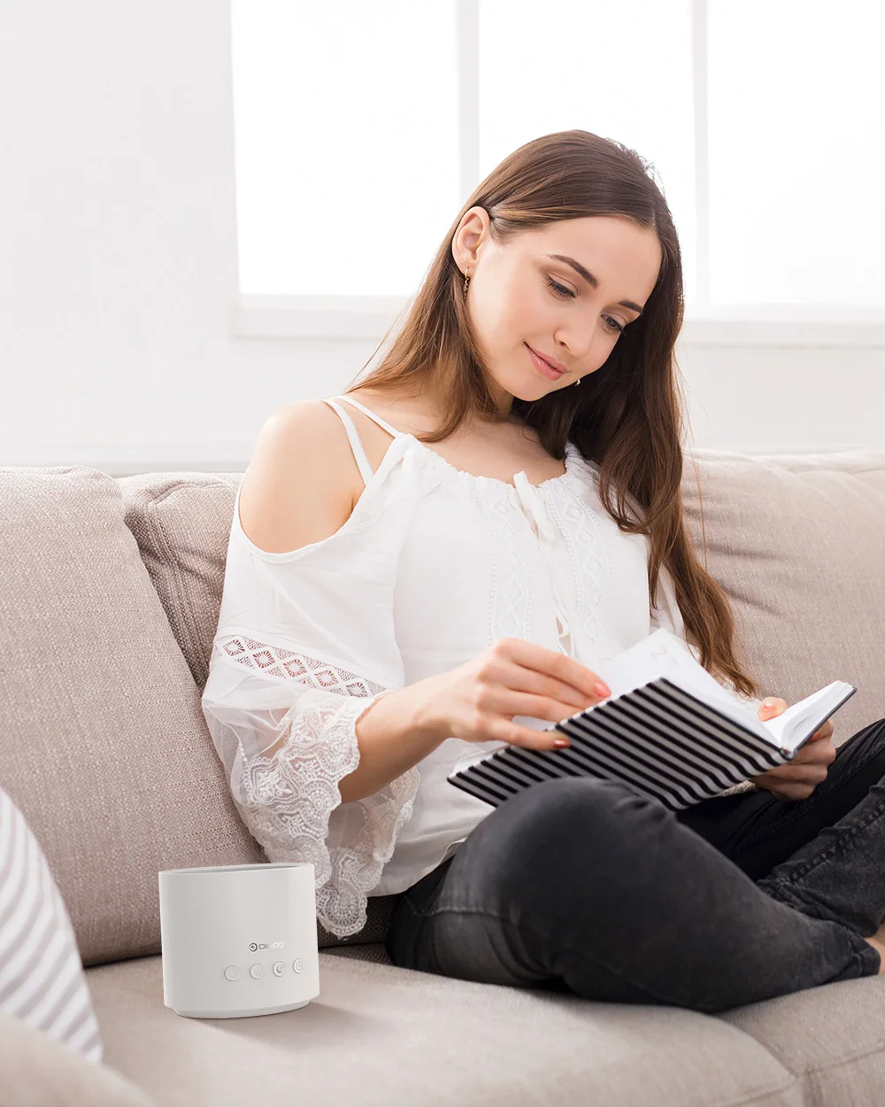 

DIGOO Sleep Helper Timing USB Charging Adults Music Sleep Sound Machine Relaxing Soothing Therapy For Kids White Office Travel