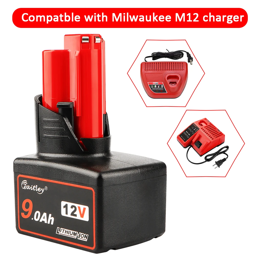 Аккумуляторная литий-ионная батарея 12 В 3 Ач 5 6 9 для электроинструментов Milwaukee M12 XC