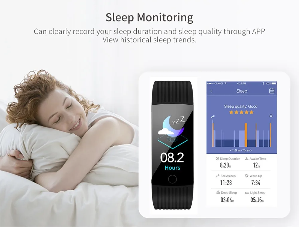 FocuSmart 1 14 дюймов супер большой экран Смарт браслет IP68 водонепроницаемый для
