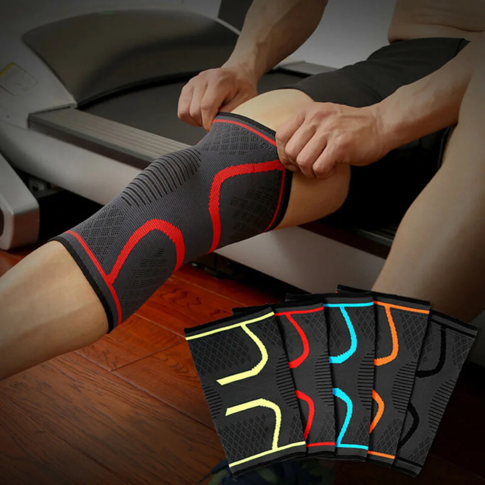 

1 Pair Of Knee Pads Sports Knit Knee Patella Support Brace Pads Fitness Compression Sleeve Elastic Knee Sleeve Support Sports