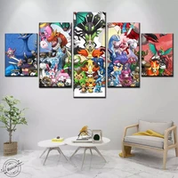 5 piecea hd printed canvas modern painting pokemon poster animation wall art pictures modular for living room home decor framed