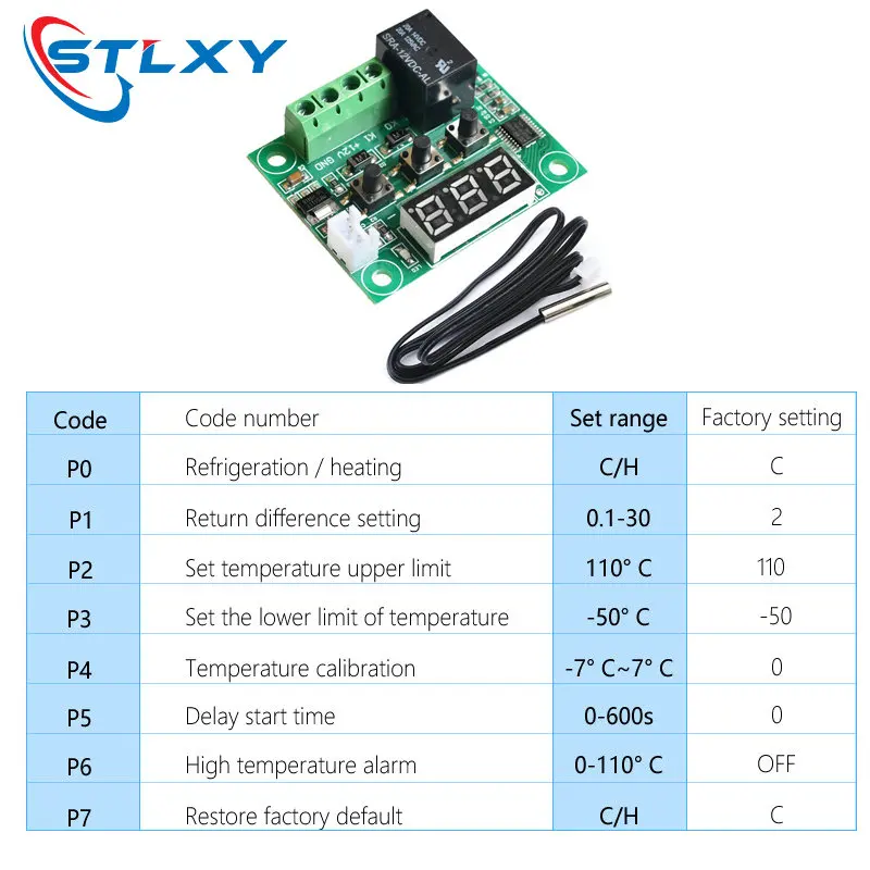 Цифровой регулятор температуры термостата 12 В релейный переключатель