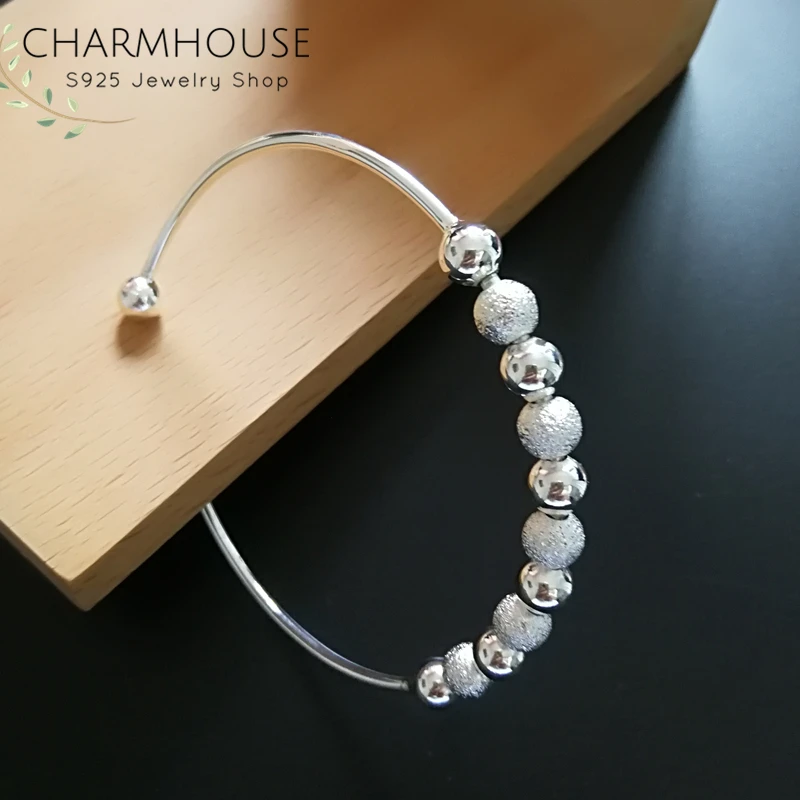 Charmhouse 925 серебряные браслеты для женщин Браслет-манжета с бусинами Будды и