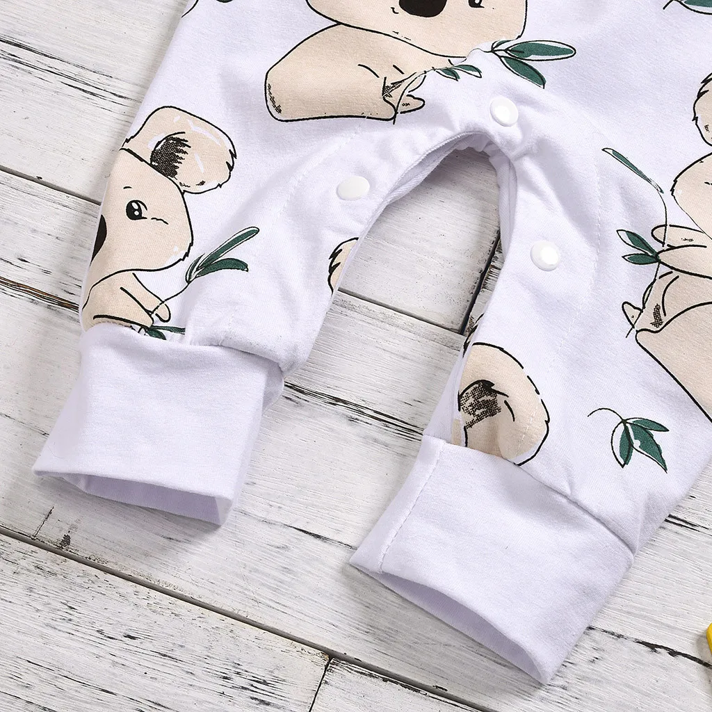 Новорожденный 100% хлопок Детский комбинезон ребенок милый коала Печать Лето