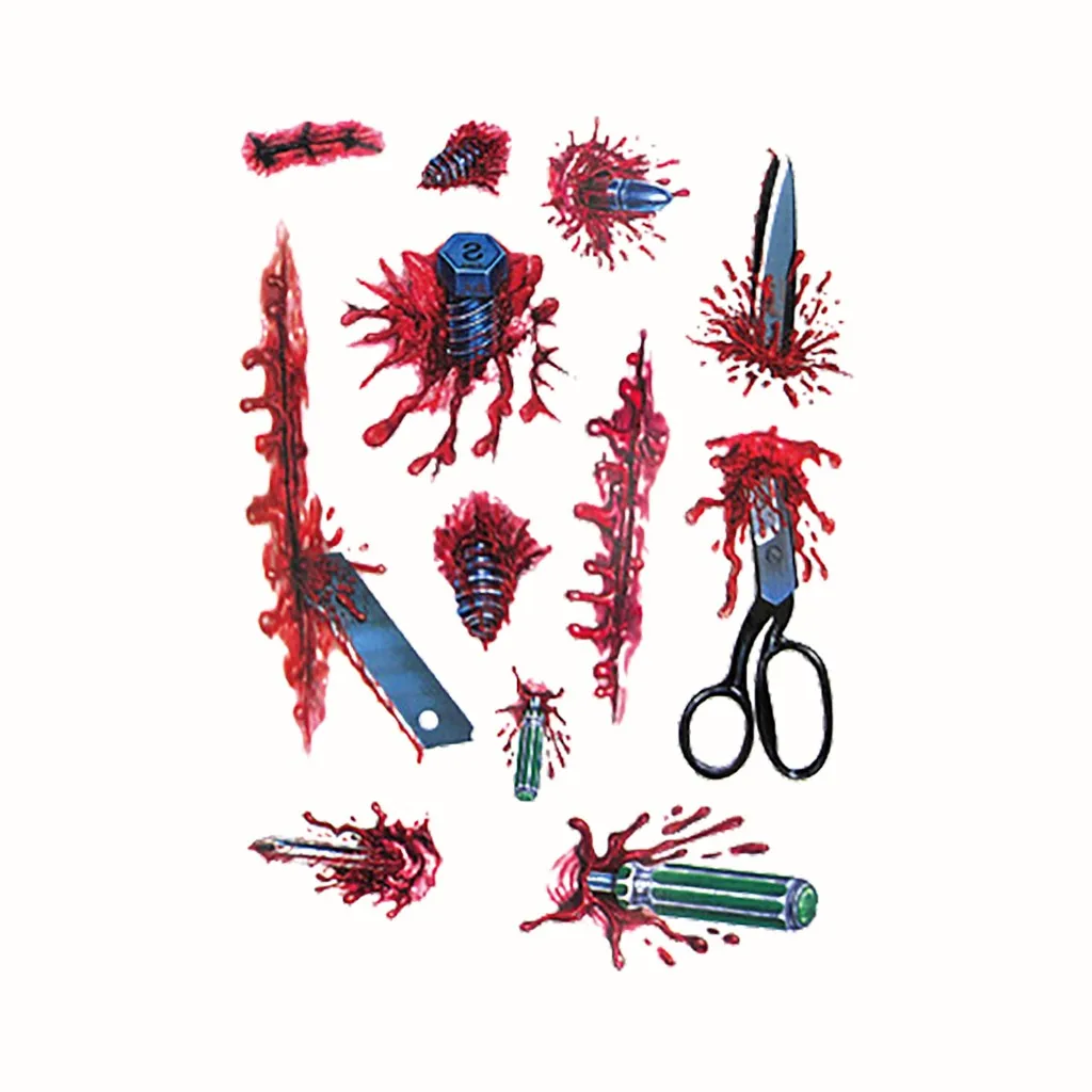 Хэллоуин фестиваль татуировки Стикеры s страшная наклейка &quotшрам&quot обои для