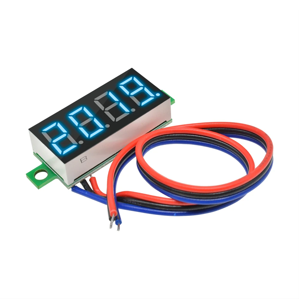 0,36 дюймов Мини цифровой вольтметр постоянного тока 0-100 V 3 провода 4 бит высокоточный, напряжения метр Панель тестер для вольтметр Для электромобиля или мотоцикла автомобиля