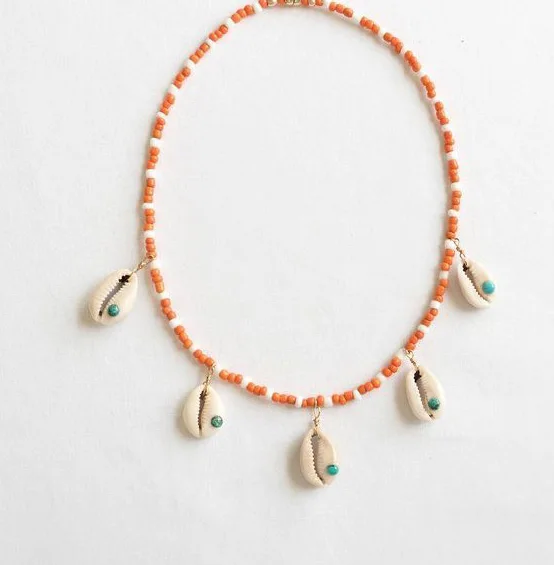 NECKLACE 19 Цепочка Из Нержавеющей Стали, каури, ожерелье в оправе, колье, аксессуары, массивные ожерелья для женщин, женские ювелирные изделия, бохо - Окраска металла: NECKLACE 19