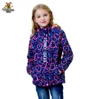 Куртка флисовая для девочек 3-12 лет, ветрозащитная, водонепроницаемая, с капюшоном