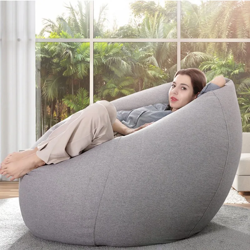 

Linen Cloth Lounger Seat Bean Bag Pouf Puff Couch Tatami Living Room NEW Large Small Lazy Sofas Cover Chairs without Filler