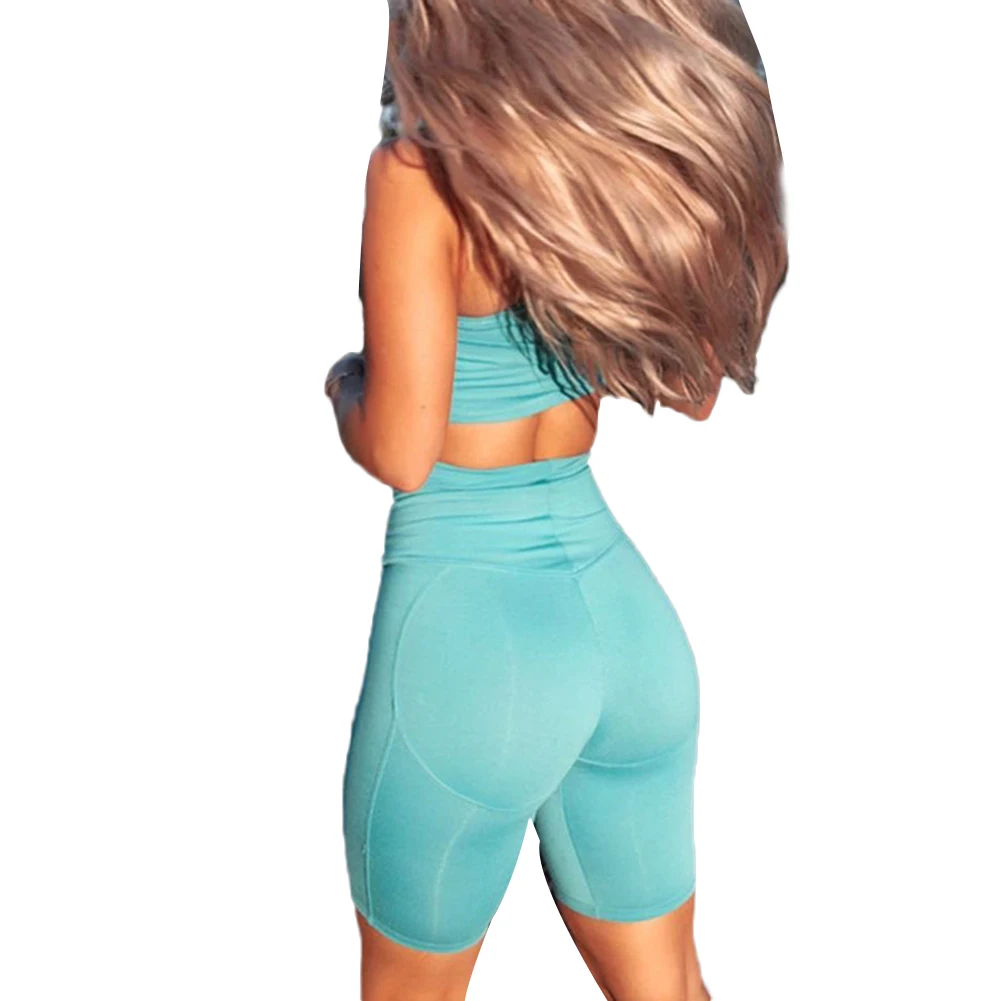 

Women High Waist Fitness Sports Shorts Summer Jogging Beach Athletic Casual Skinny Soft Elastic Stretchy Solid Shorts Sport Wear