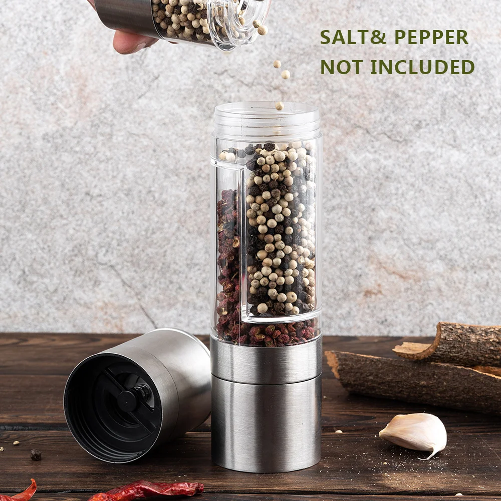 Ручная мельница для перца 2 в 1 из нержавеющей стали соли и регулируемая