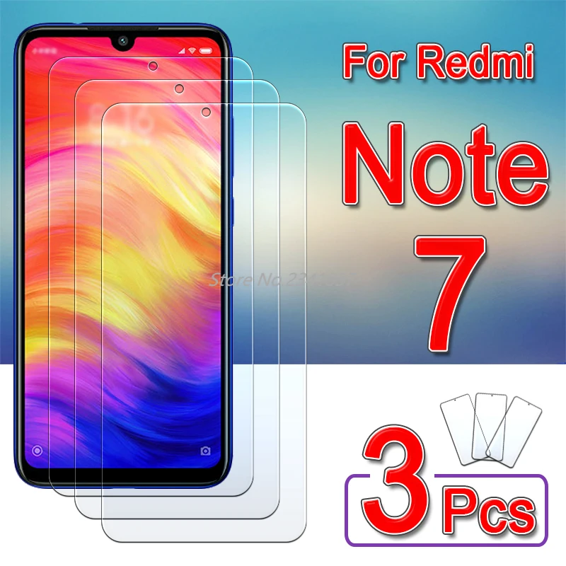 

3PCS for Redmi Note 7 Glass Protective for Xiaomi Readmi Note 7 Screen Protector Tempered Glass Not Not7 7 note 7 Safety Film