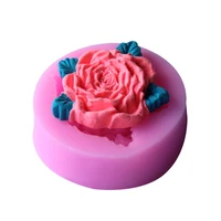 cake decoration diy tools plant rose with leave 3d chocolate liquid silicone molds pastry mould jello pudding ice cube soap mold