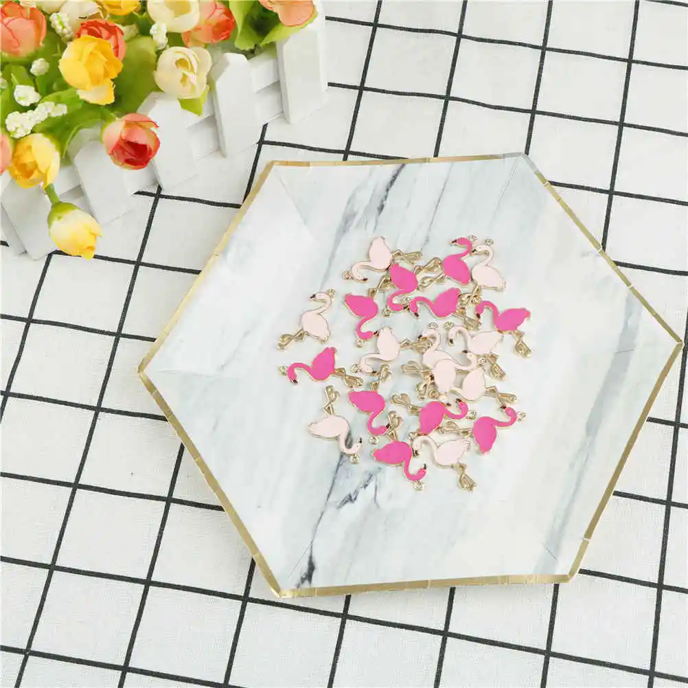 10 шт./лот сплав Фламинго белка Эмаль Подвески DIY кулон ювелирные изделия ручной