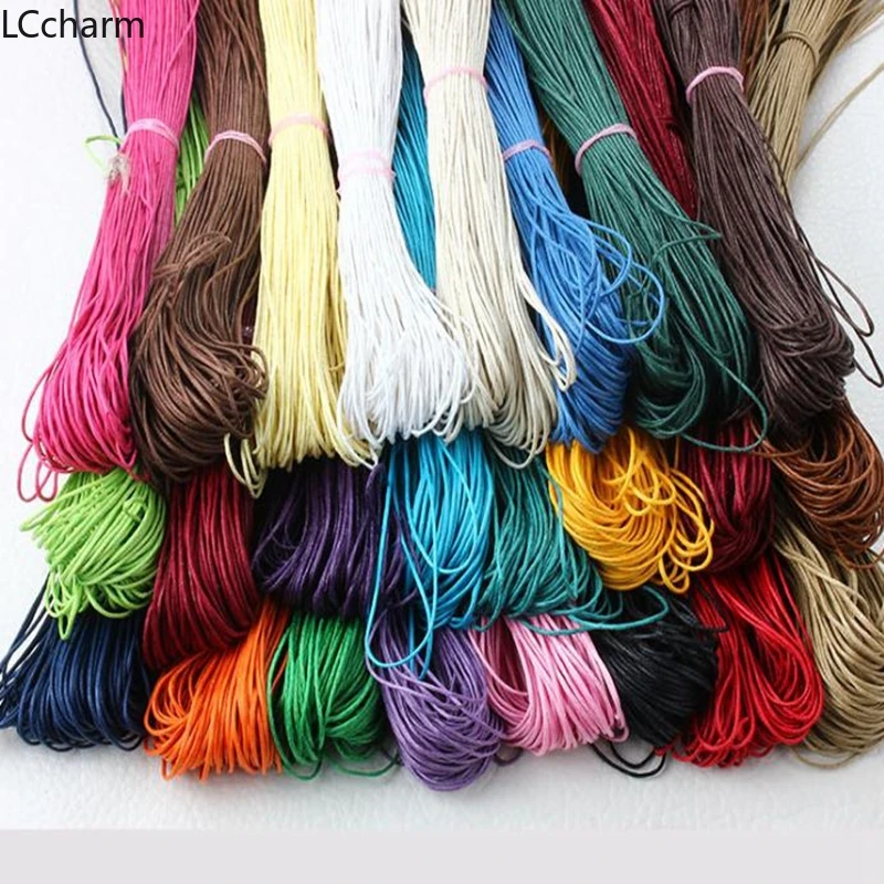

1mm Waxed Cotton Cord Beading Rattail Braided DIY Jewellery Making String Thread Cords 5m