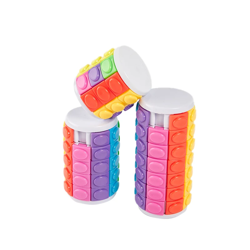 

3D вращающаяся красочная башня кубик-головоломка для снятия стресса игрушка слайдер цилиндр Магический кубик для детей и взрослых сенсорны...